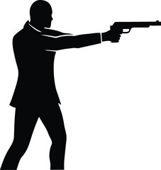 shooting silhouette vector art illustration