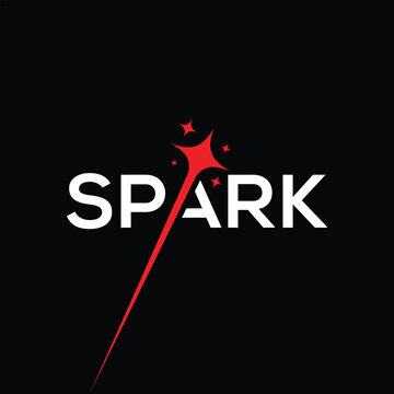 word mark spark logo design, typography text spark graphic vector template