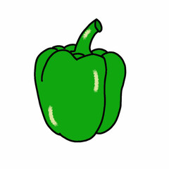 green pepper isolated on white