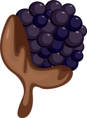 vector illustration of a grapes with chocolate