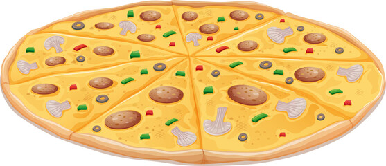 vector illustration of a pizza
