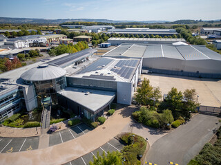 Business park with warehouse units and commercial property development