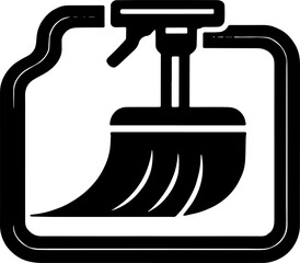 Minimalist Cleaning Equipment Icon for Mop and Duster Branding