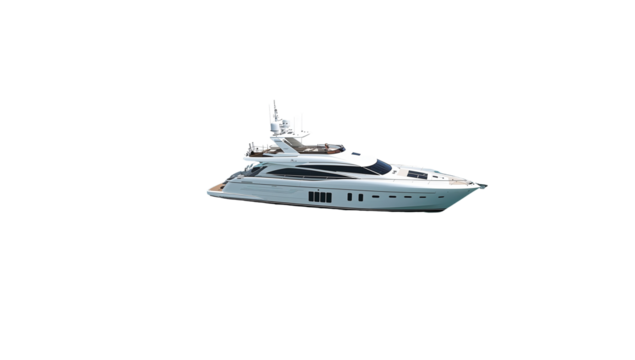 Isolated luxury yacht sailing on transparent expanse conveying exclusivity and adventure embodying