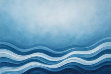 Obraz premium A serene oceanic expanse in shades of blue, where waves gently ripple across a textured backdrop
