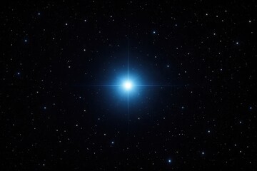 A lone star shines brightly in the vast expanse of space, surrounded by a sea of stars