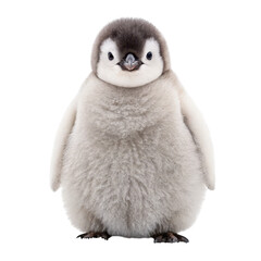 Fototapeta premium Fluffy baby penguin isolated on transparent background