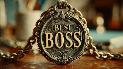 Best Boss Medal Pendant on Chain for Leadership Appreciation
