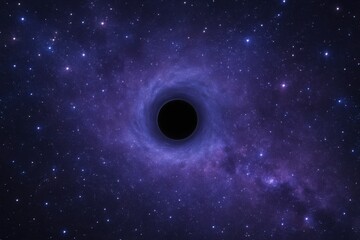 Fototapeta premium A black hole at the center of a starry expanse