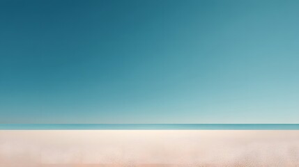 Obraz premium A soft sand beach horizon fading into a clear pastel blue sky