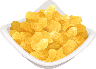 vector illustration of chips in a bowl