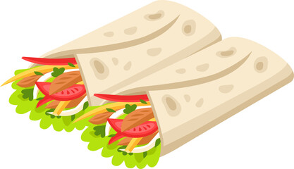 vector illustration of sandwich roll