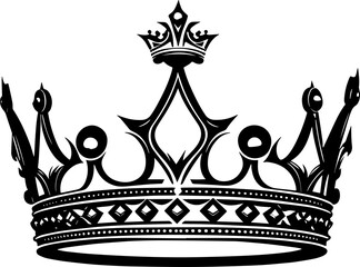 Minimalist Royal Crown Icon for King and Queen Emblem