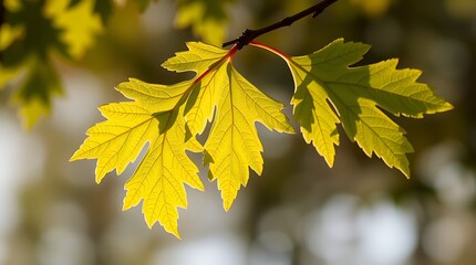 Photorealistic Oak Leaf with Vibrant Autumn Colors, Warm Tones, and Detailed Natural Textures