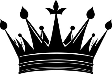 Minimalist Royal Crown Icon for King and Queen Emblem