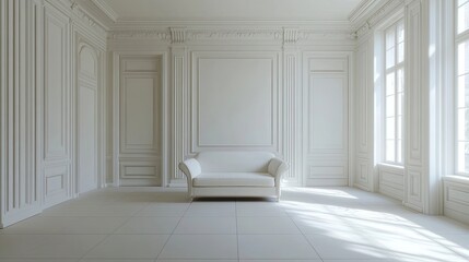 White room with couch