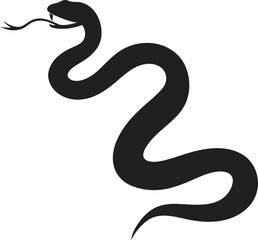black snake silhouette vector illustration