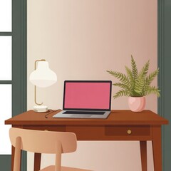 Cozy home office setup