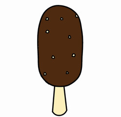 chocolate ice cream isolated on white