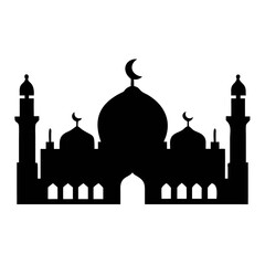 Silhouette of Arabian Mosques and Minarets