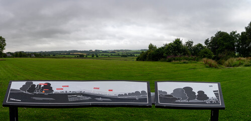 The fields where the Battle of Bannockburn took place in 1314 near Stirling, Scotland