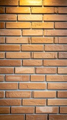 Obraz premium Beige brick wall with light