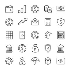 Business icon set with a white  background with a subtle texture