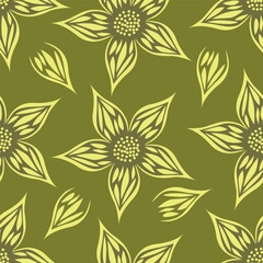 Abstract flower blooming design. Pattern with floral seamless. Grunge textured abstract art vector with flower and plants in watercolor style.