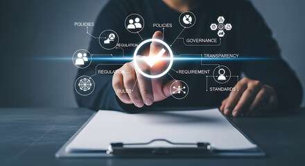 Fototapeta premium Strategic compliance verification process for seamless business efficiency and regulatory