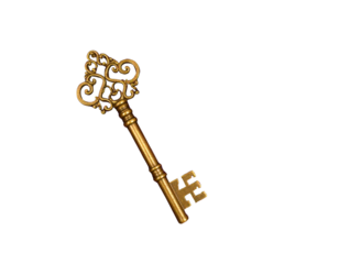 Royal Golden Key with Crown Ornament Resting on Luxurious Purple Velvet