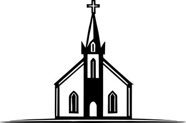 Minimalist church silhouette icon