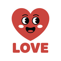 Heart funny logo vector art illustration