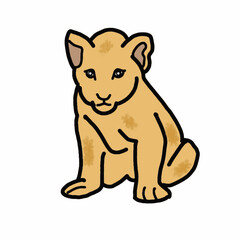 vector illustration of cartoon lion cub