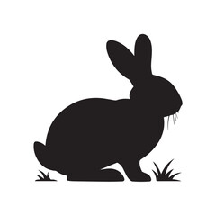 simple bunny silhouette graphic vector for logos icons and nature themed design with clean outline
