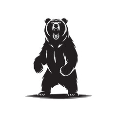 vintage style black and white bear illustration suitable for conservation campaigns logos packaging and print media