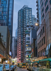 Evening Street Scene in Causeway Bay, Hong Kong