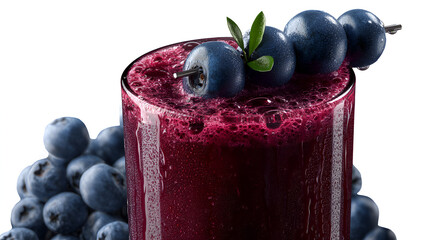 Refreshing blueberry drink with whole fruit garnish, perfect for summer refreshment and natural flavors