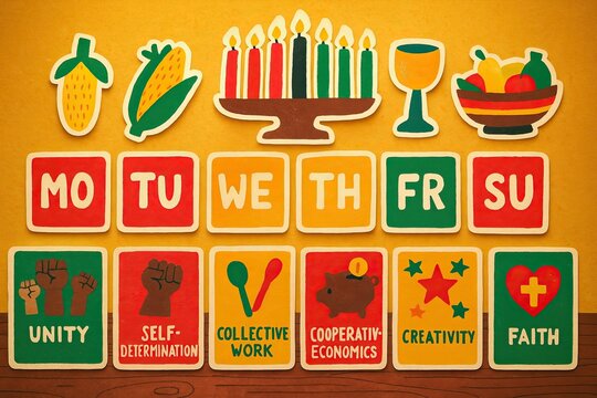 Kwanzaa Party Printables Colorful Cultural Icons for Community Celebrations and Values