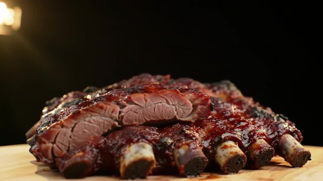 Glazed BBQ Ribs: A Mouthwatering Close-Up