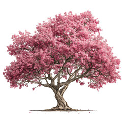 Obraz premium Blossoming pink tree with vibrant flowers in full bloom during springtime