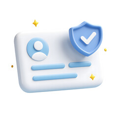 3D ID Card with Shield and Checkmark