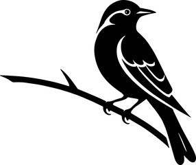 Bird on Tree Branch Icon