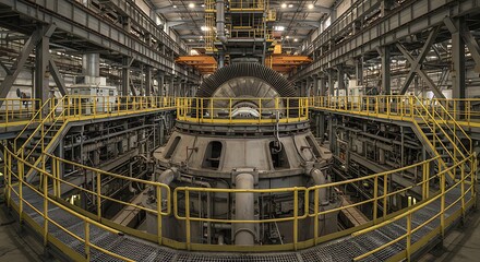 Massive Industrial Machinery Interior A Glimpse into Heavy Industry Operations