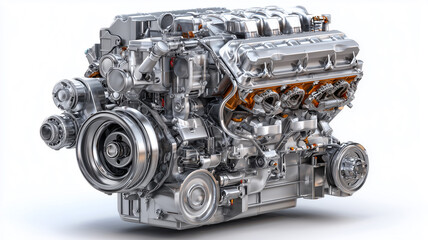 Diesel engine with detailed components
