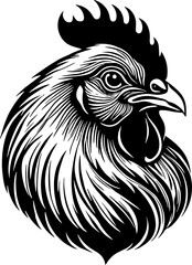 Domestic Rooster and Hen icon Illustration