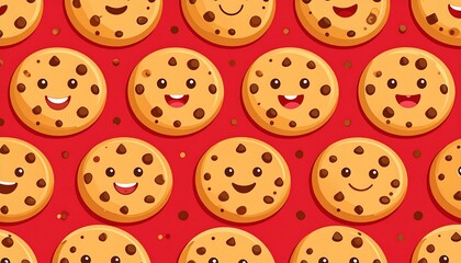 Obraz premium Cute cookies on a red background