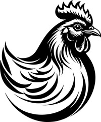 Domestic Rooster and Hen icon Illustration