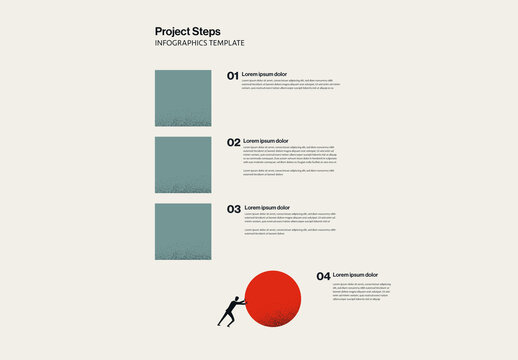 Project Steps and Success Minimalist Infographic Template with Illustration
