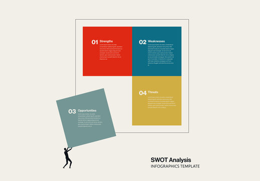 SWOT Analysis Minimalist Infographic Template with Illustration