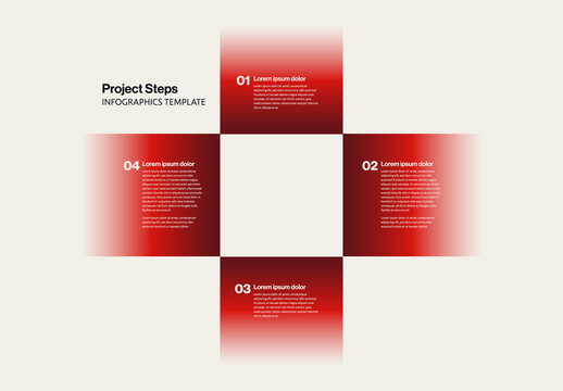 Project Steps Minimalist Design Infographic Template with Cross Element